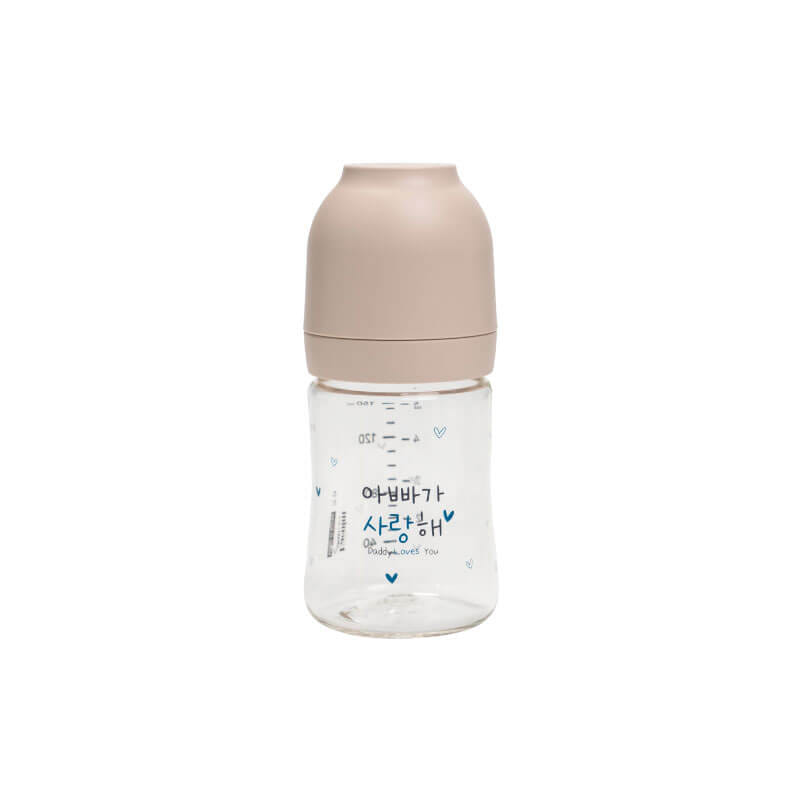 ขวดนม PA - HAENIM รุ่น NOTHING™ ขนาด 5 ออนซ์ ลาย DAD สีเบจ (ไม่รวมจุกนม)_0